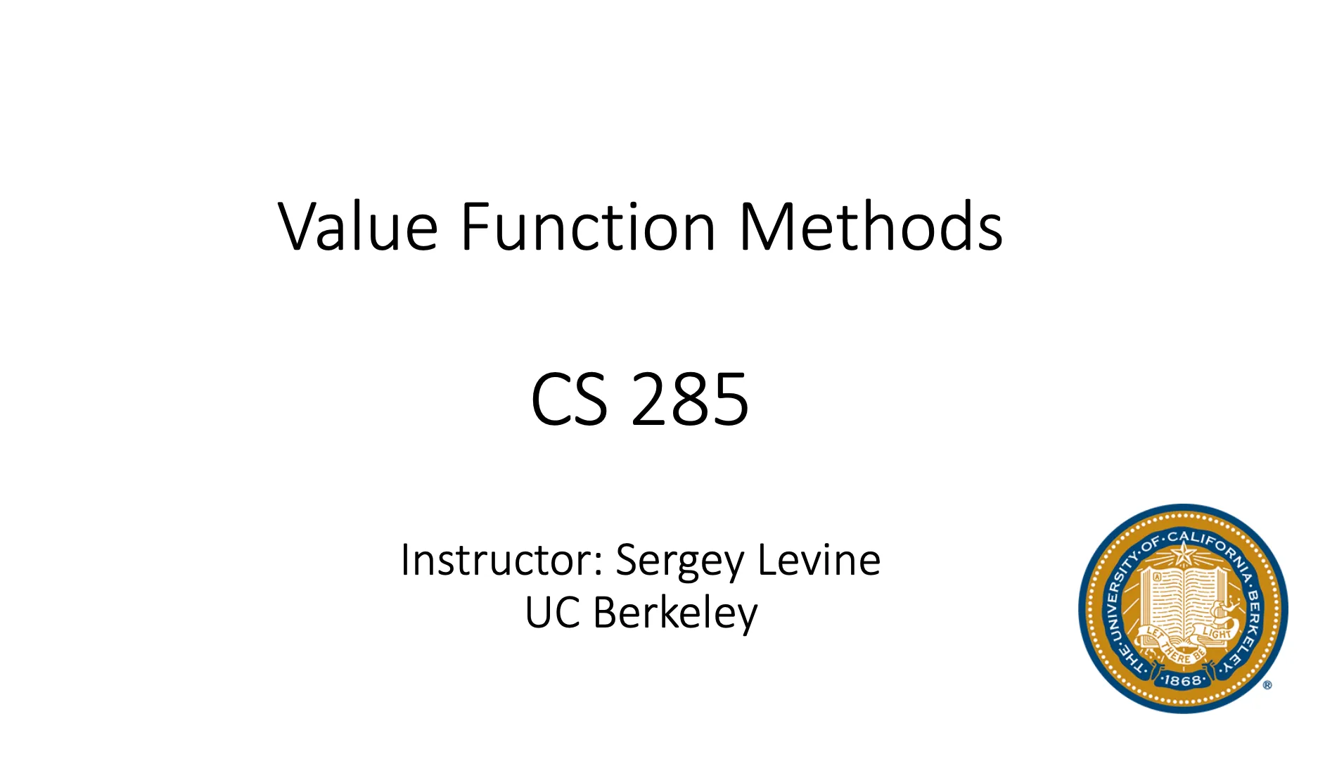 CS285 Lecture7 Value Function Methods