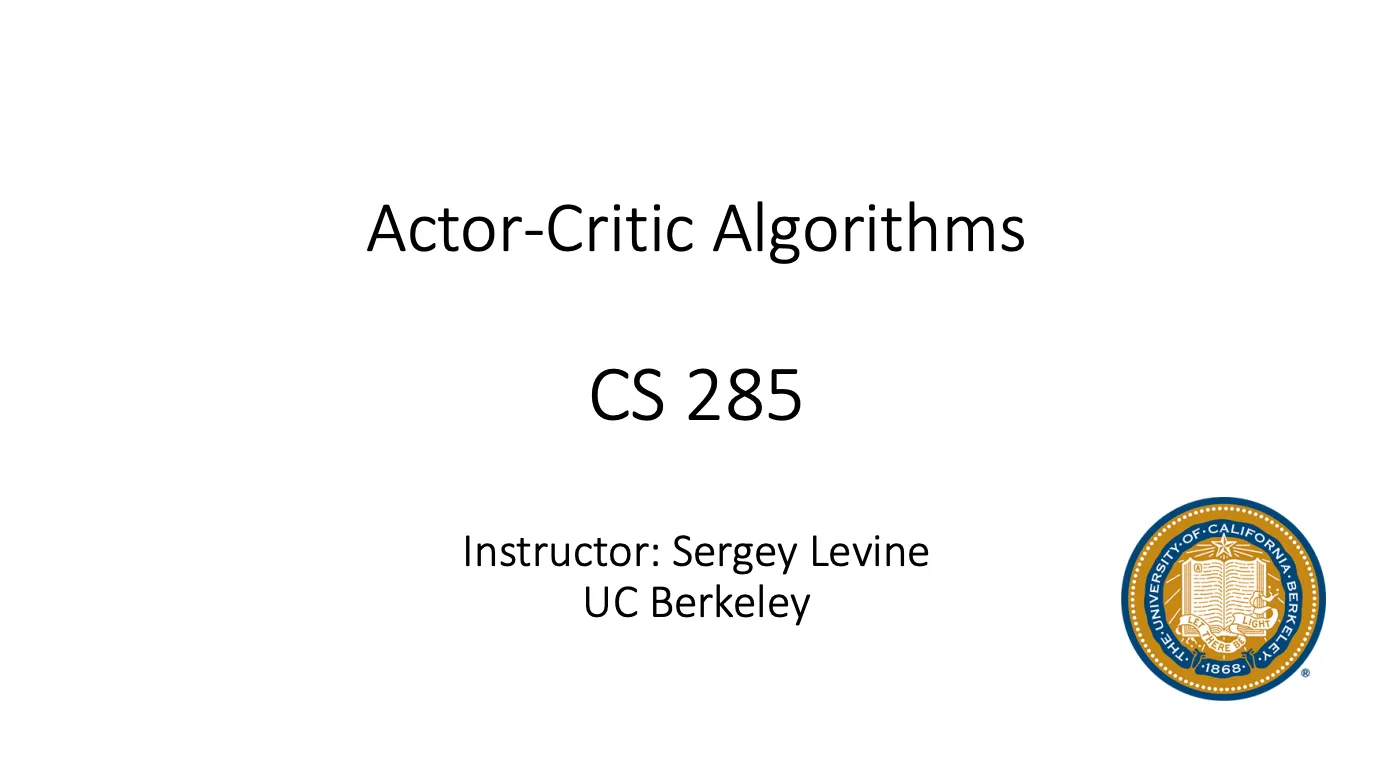CS285 Lecture6 Actor Critic Algorithms